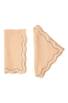 Scallop Embroidered Napkin - Blush