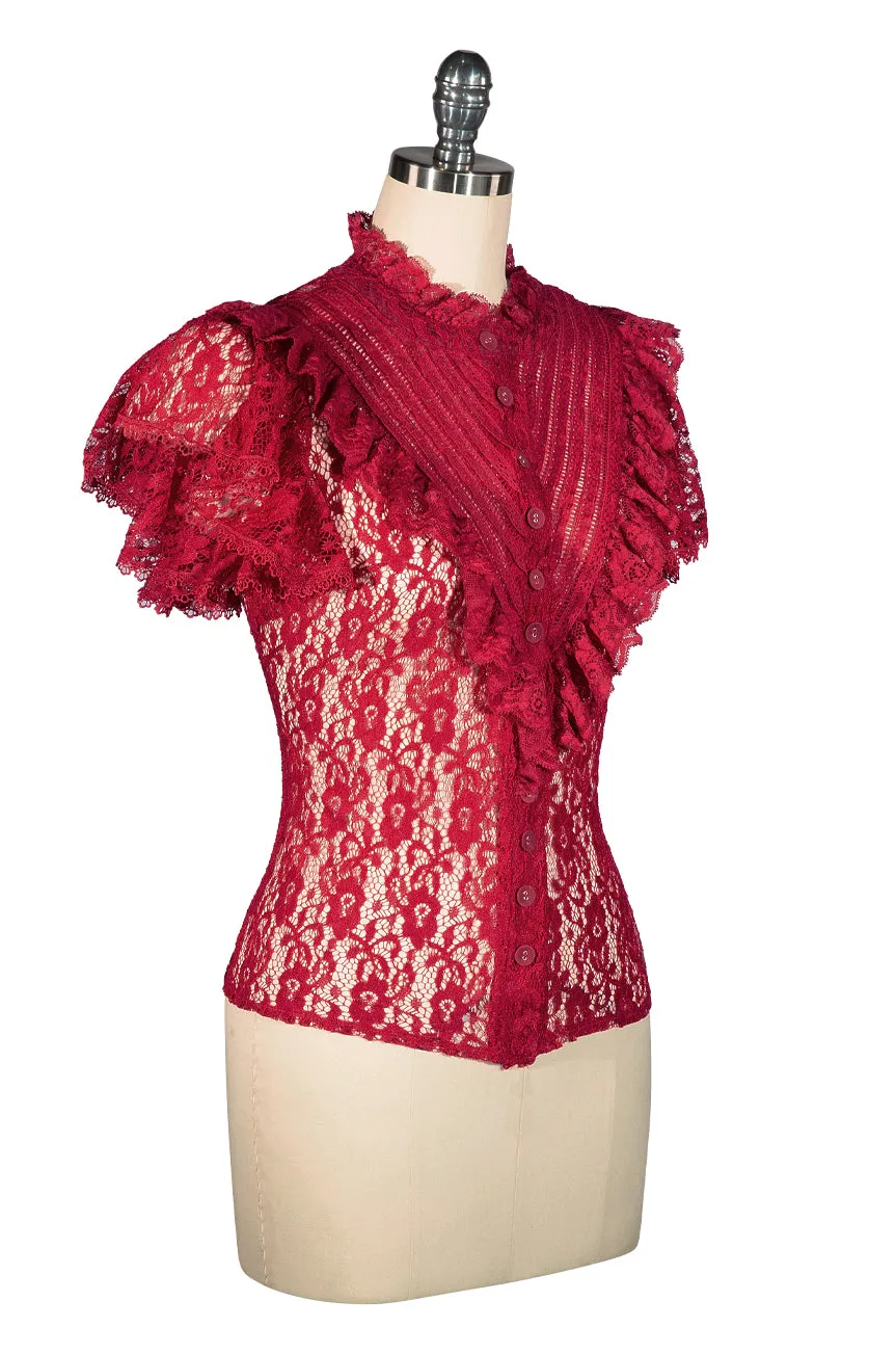 Sherlock Lace Blouse (Burgundy)