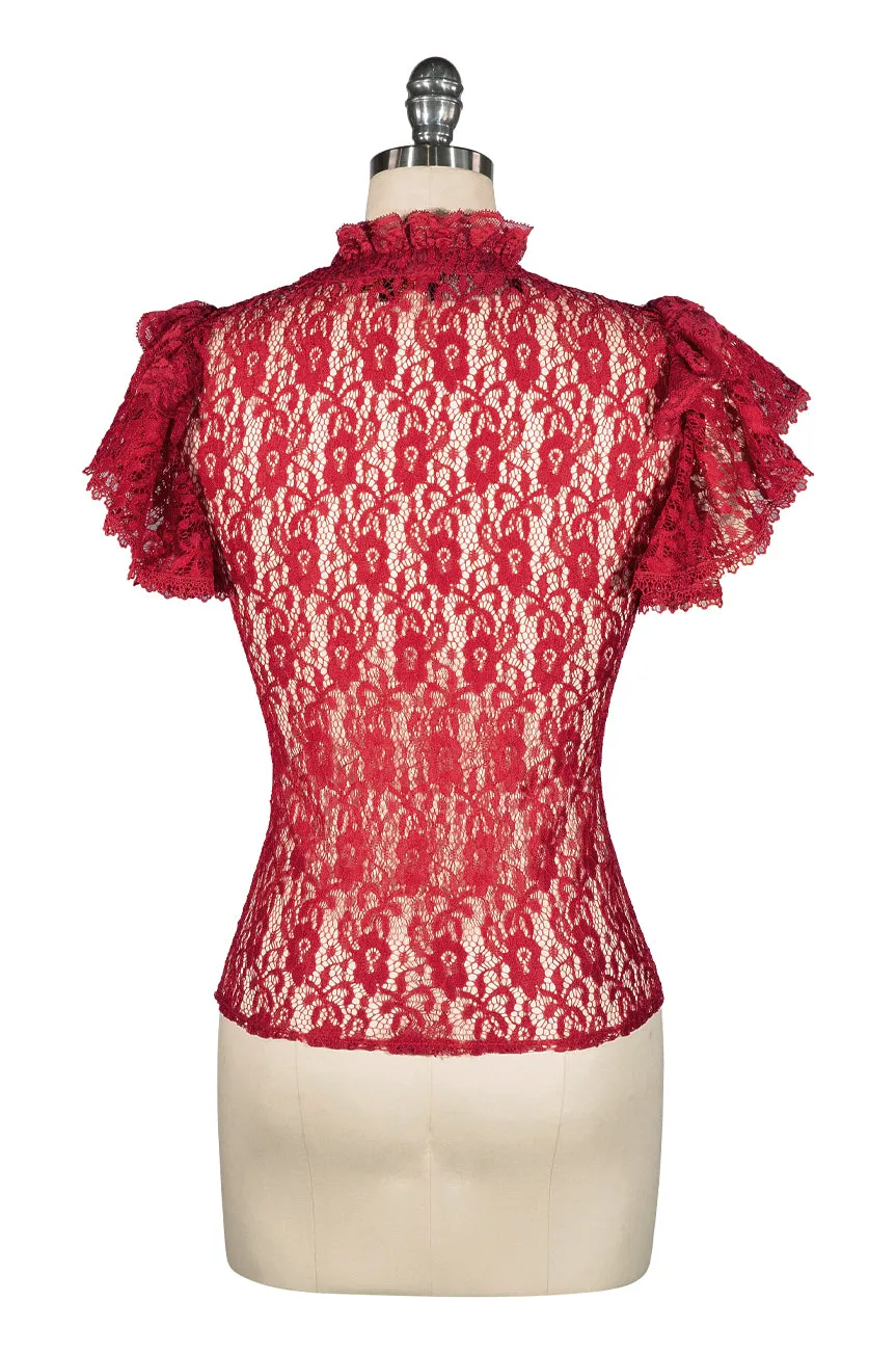 Sherlock Lace Blouse (Burgundy)