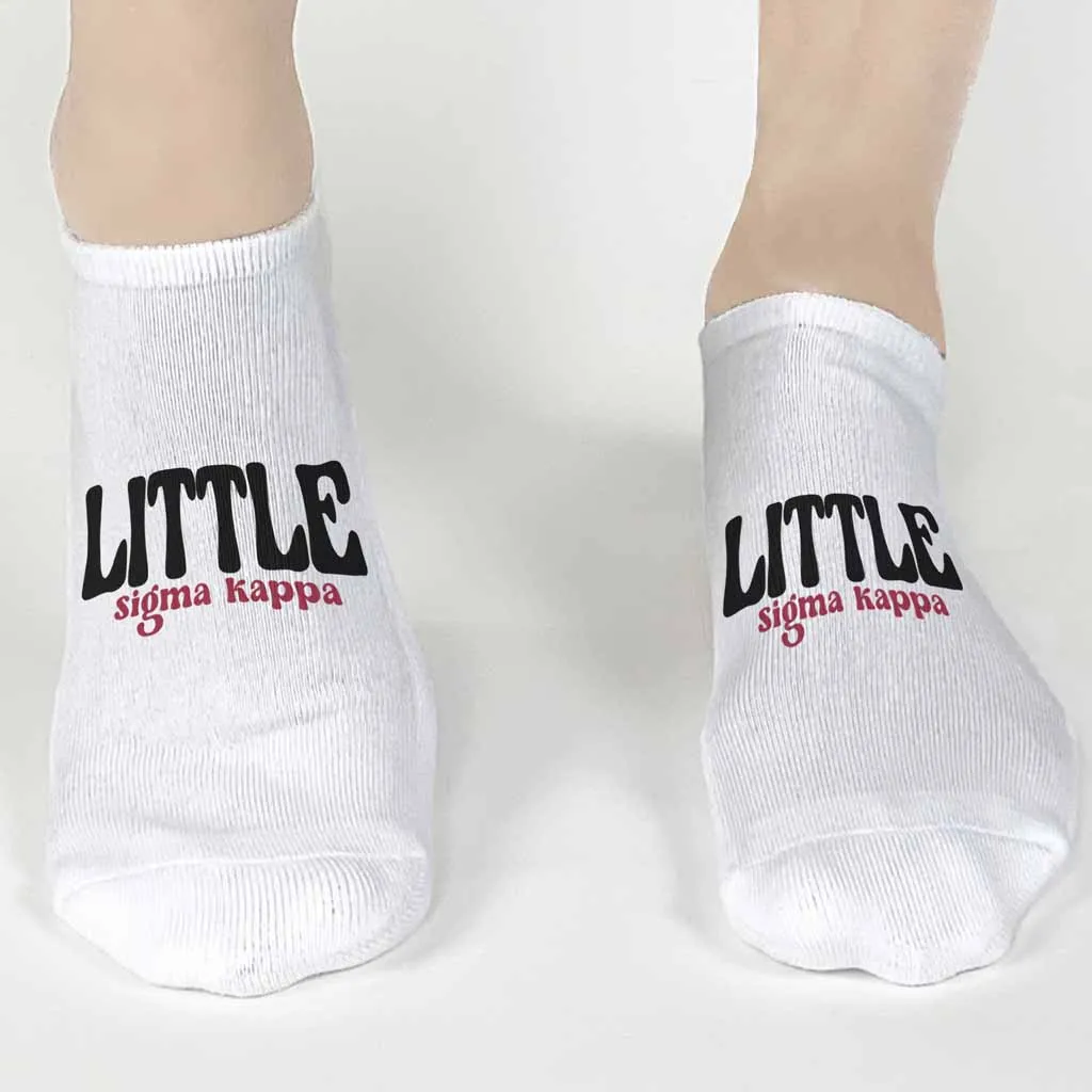 Sigma Kappa No Show Socks for Bigs and Littles