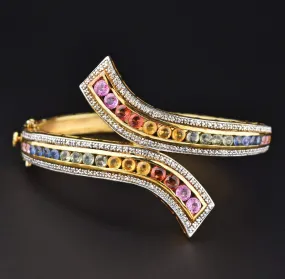 Silver Gold Vermeil MultiColored Sapphire Bracelet ON HOLD