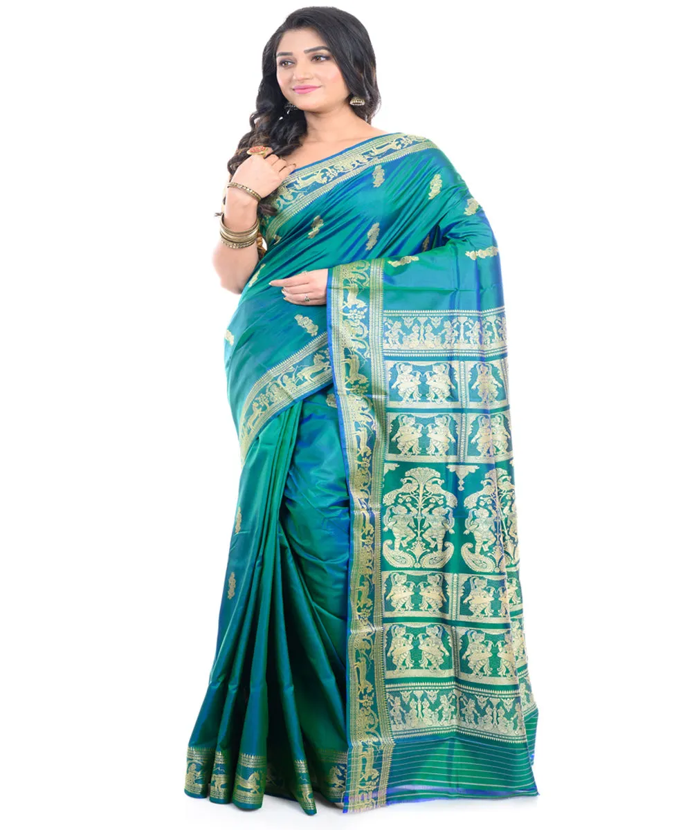 Sky blue handwoven silk baluchari saree