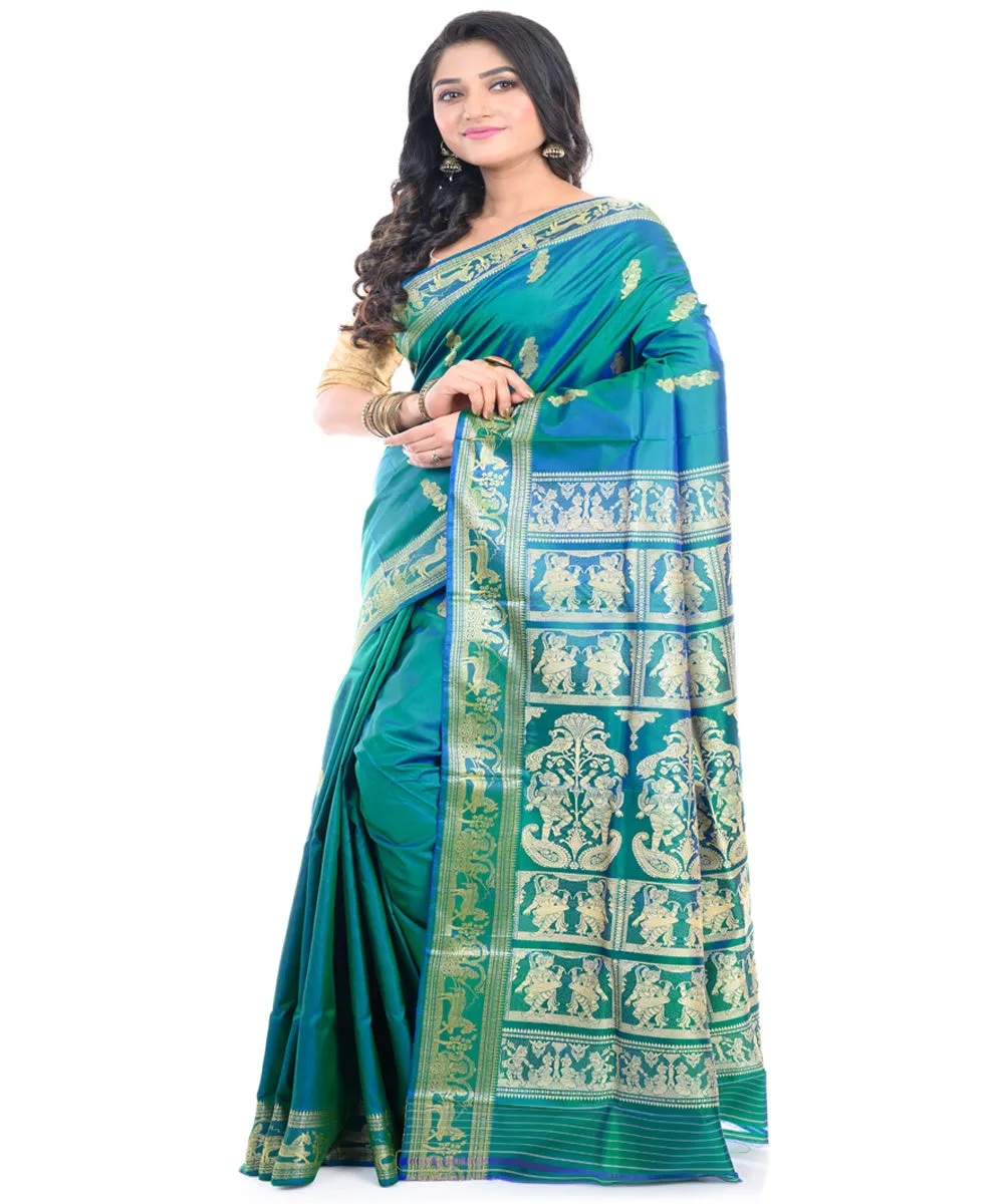 Sky blue handwoven silk baluchari saree