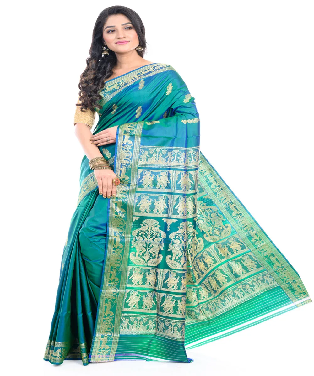 Sky blue handwoven silk baluchari saree