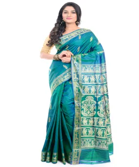 Sky blue handwoven silk baluchari saree