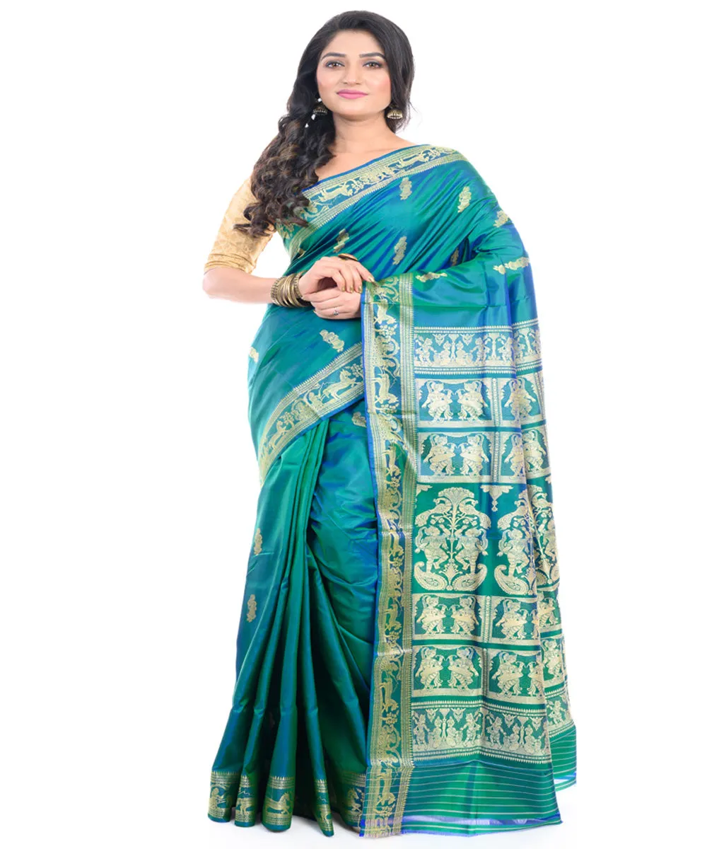 Sky blue handwoven silk baluchari saree