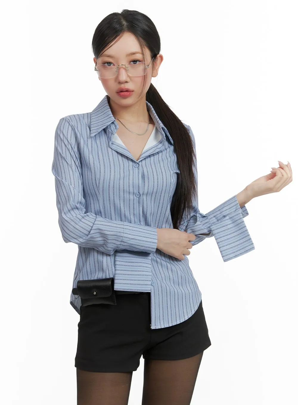 Slim Stripe Collar Shirt CA409