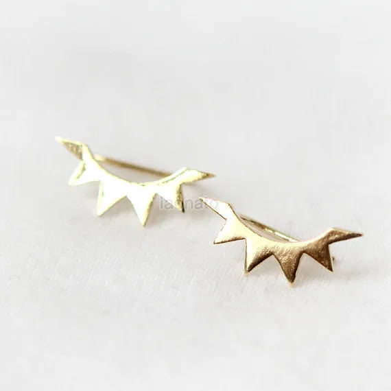 Starburst Ear Climber, pin earrings