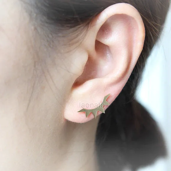 Starburst Ear Climber, pin earrings