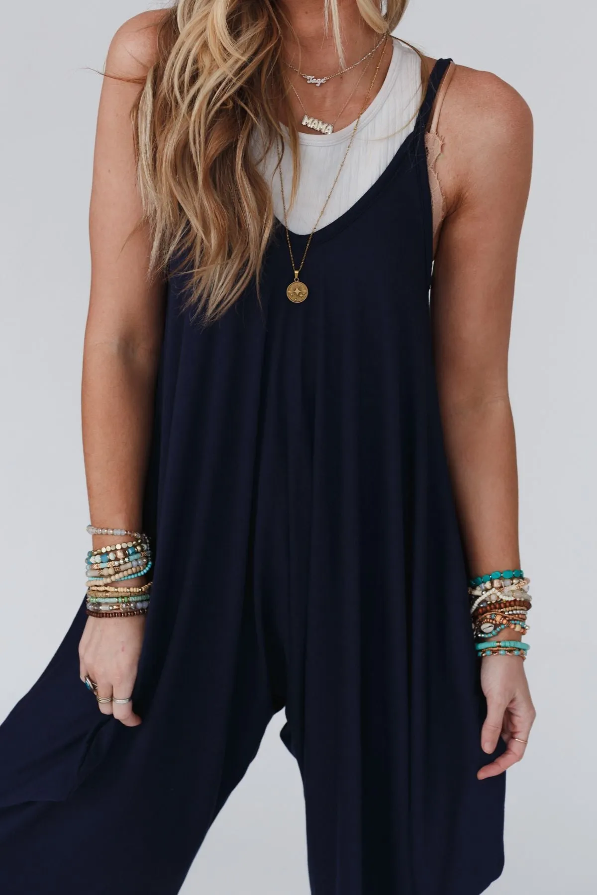 The Perfect Harem Jumpsuit - Navy