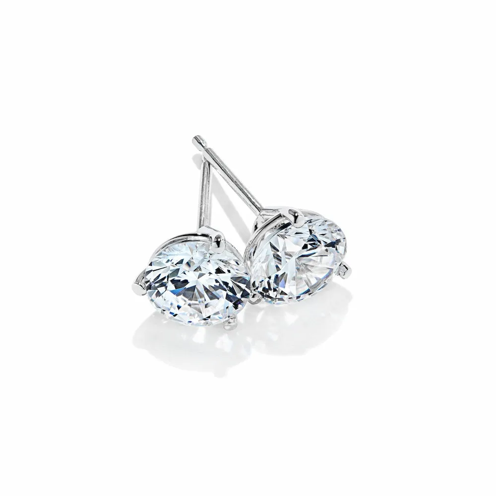 Three Prong Classic Stud Earrings (Setting Only) - DC001