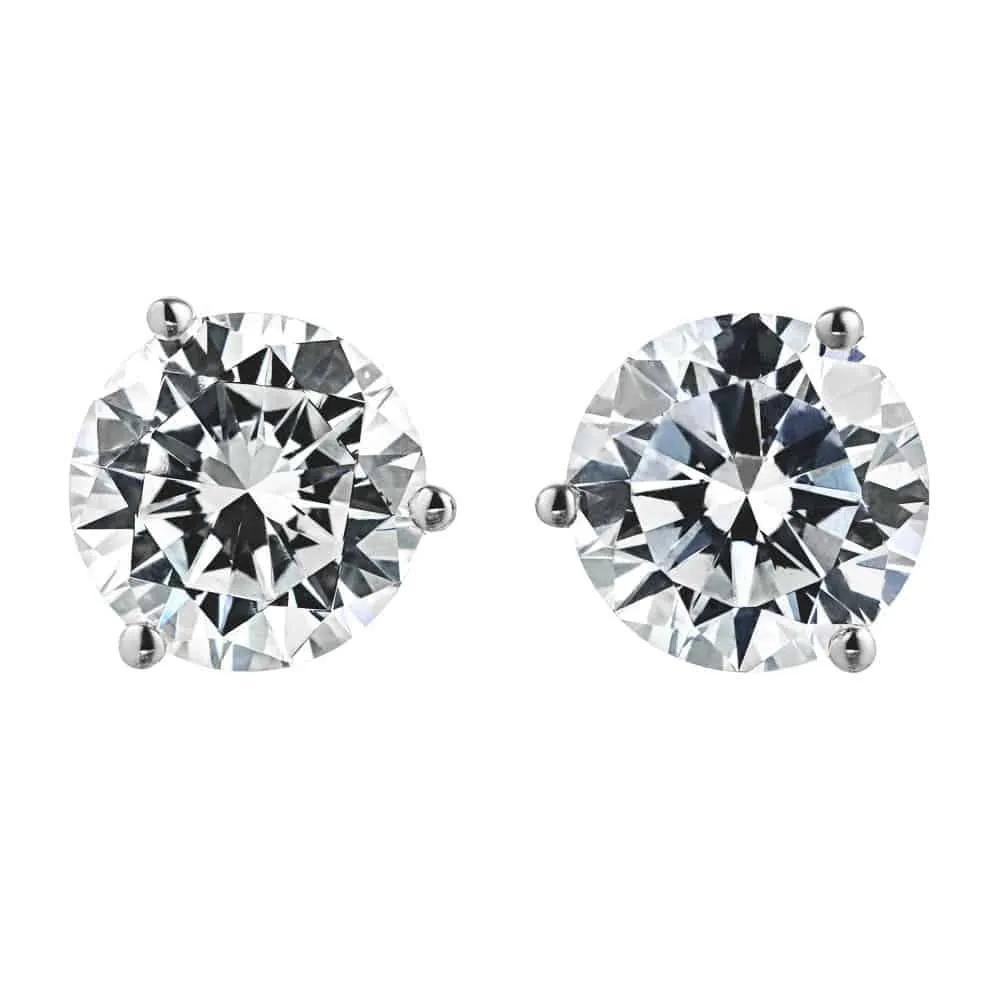 Three Prong Classic Stud Earrings (Setting Only) - DC001