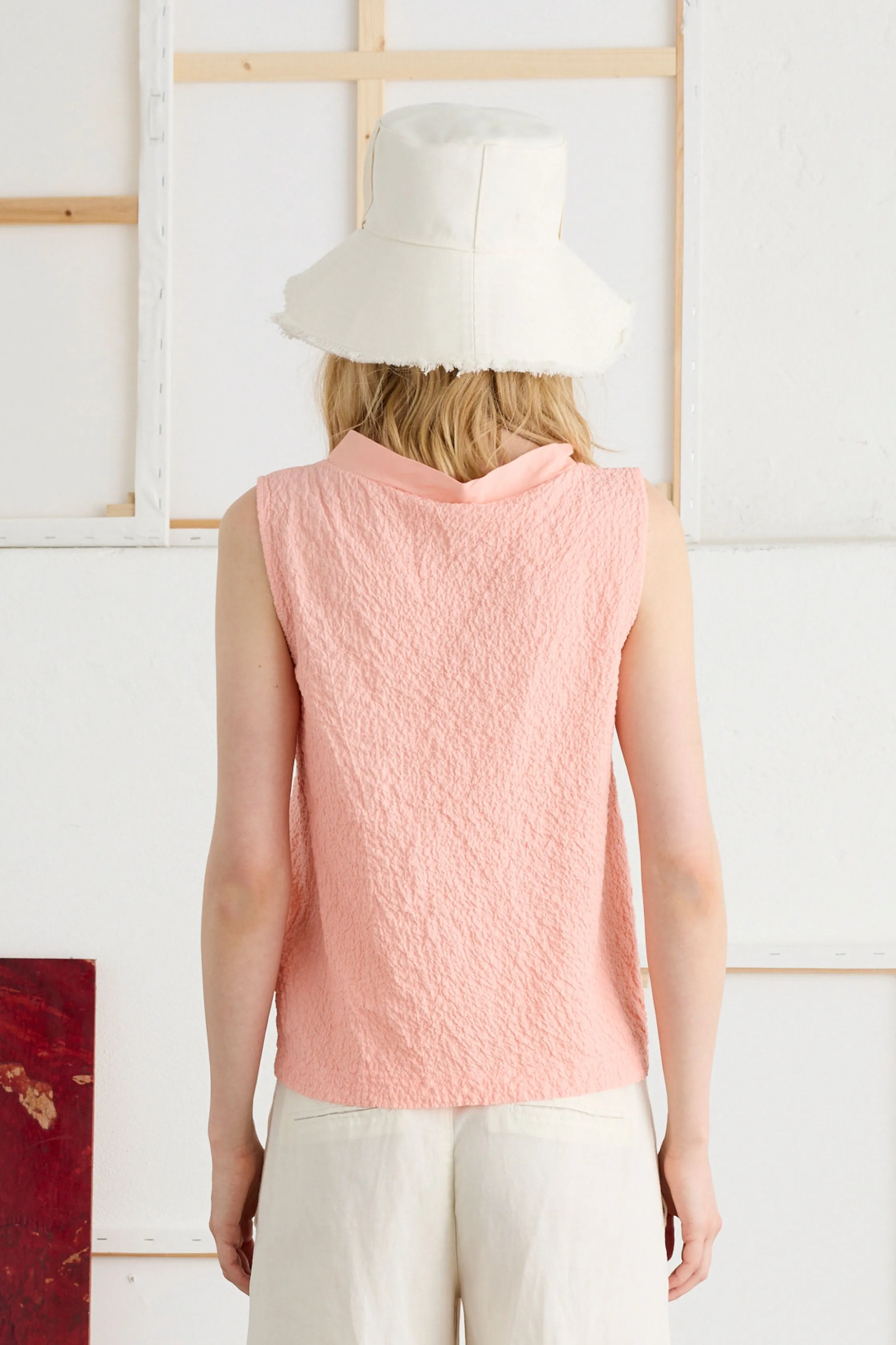 Top with Crater Neck Garment-Dyed 65E0 3259