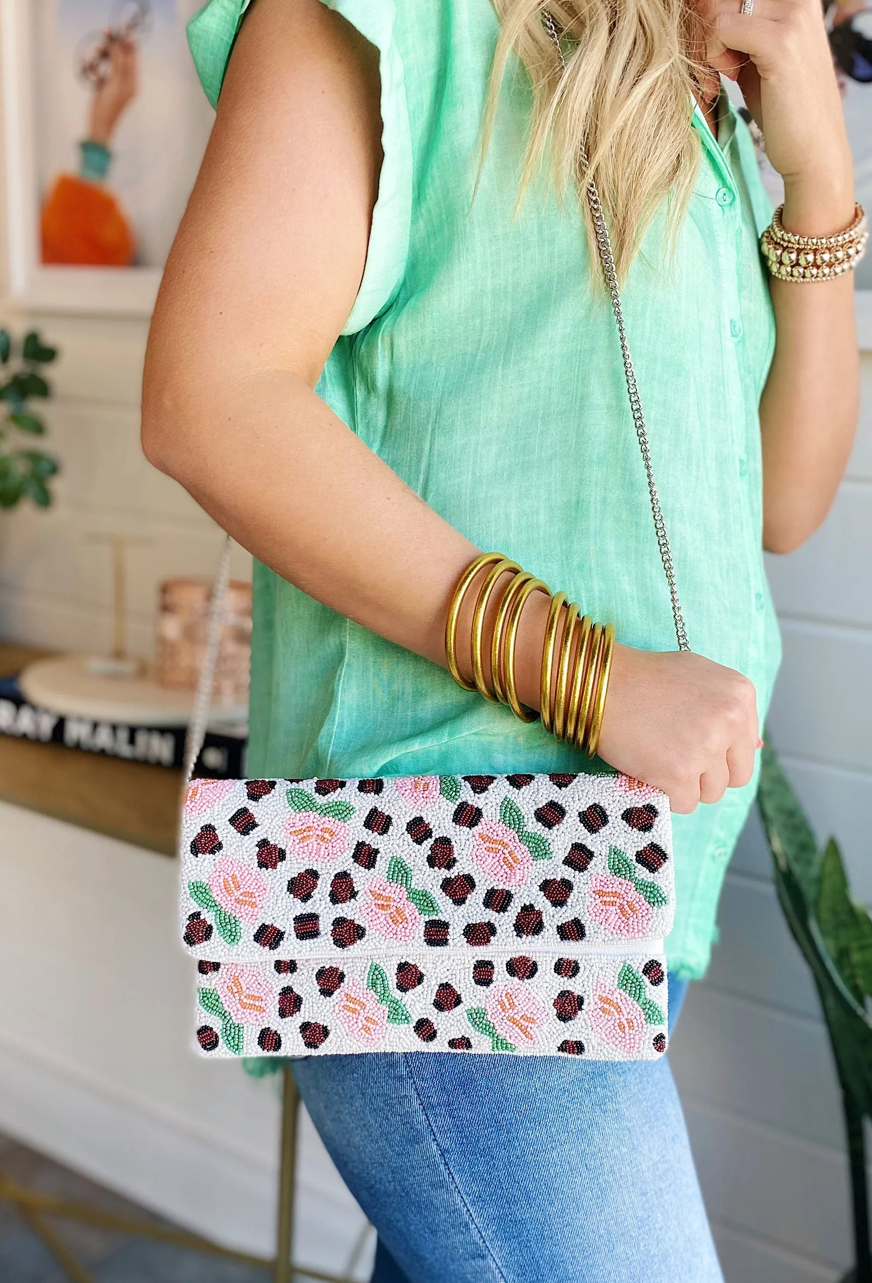 Trend Spotter Beaded Clutch