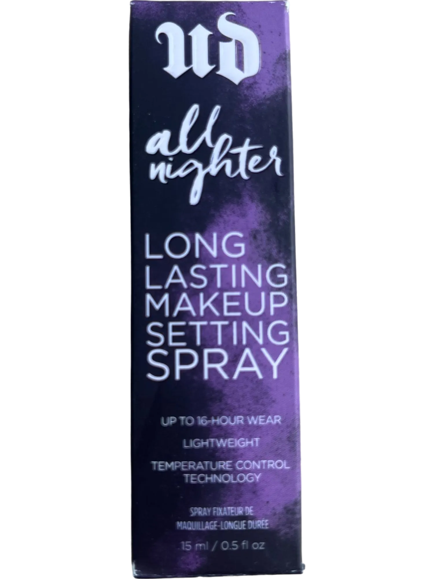 Urban Decay Purple ALL NIGHTER Long Lasting Makeup Setting Spray Travel Size