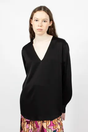 V Neck Blouse Black