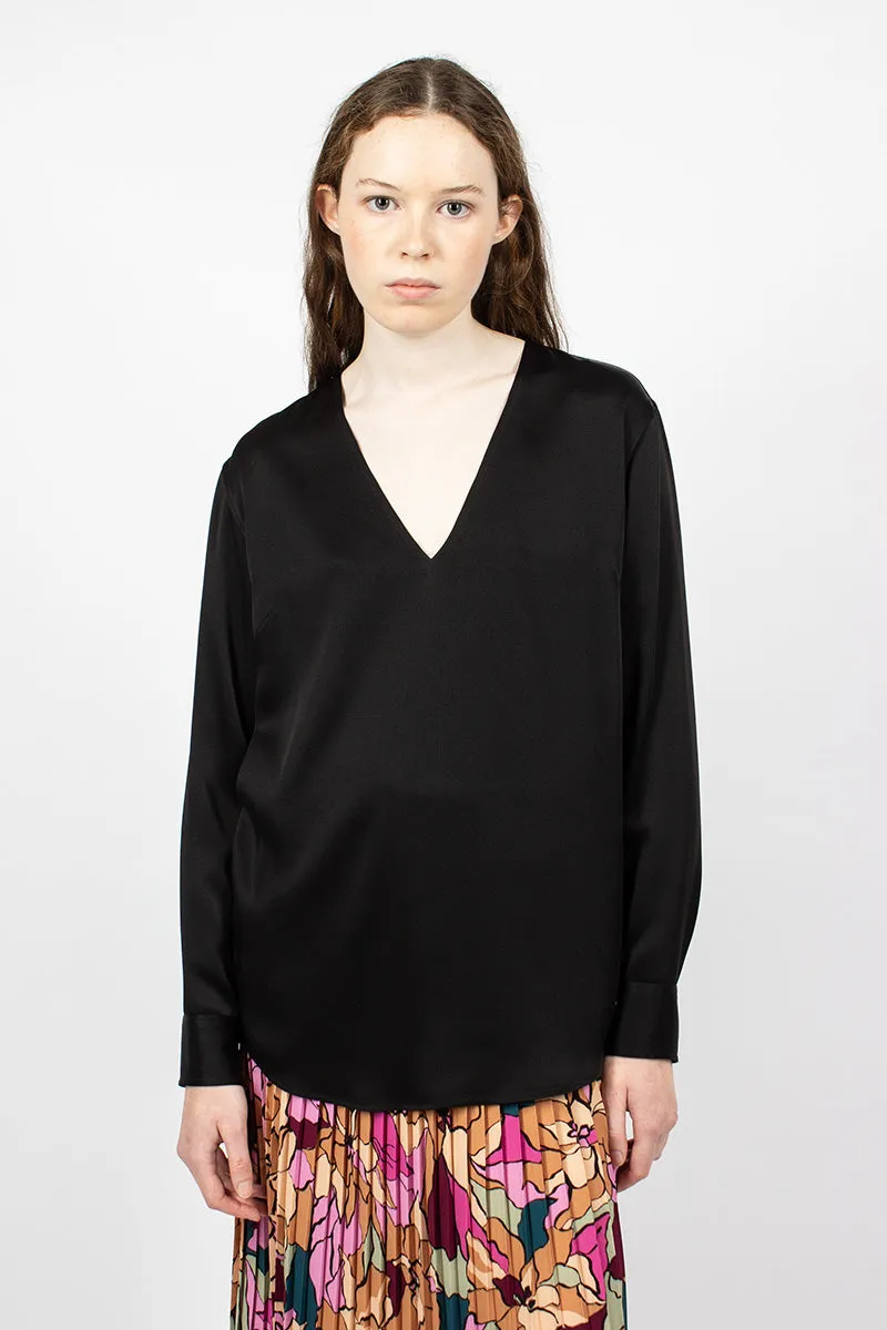 V Neck Blouse Black