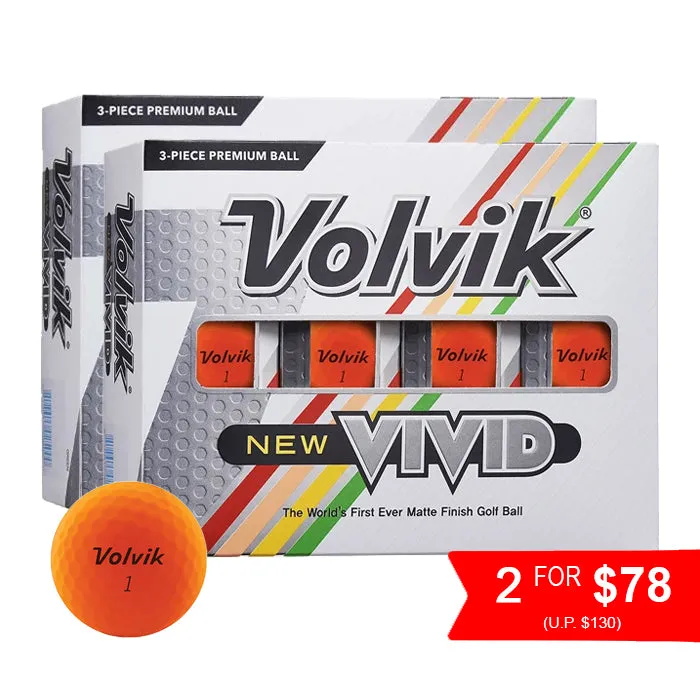 Volvik NEW Vivid Golf Balls - Orange 2 for $78