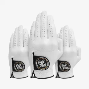 White Cabretta Leather Golf Glove 3 PACK