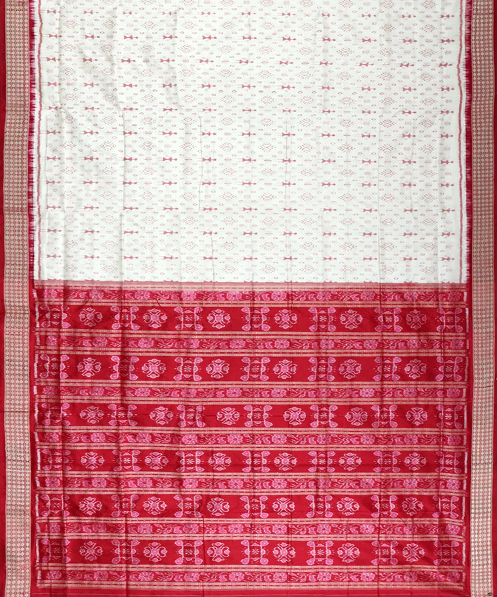 White red silk handloom sambalpuri saree