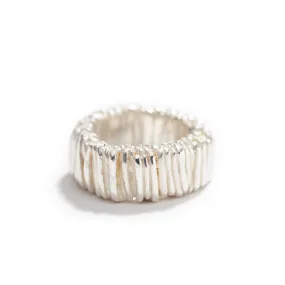 Wide Bamboo Ring in Silver