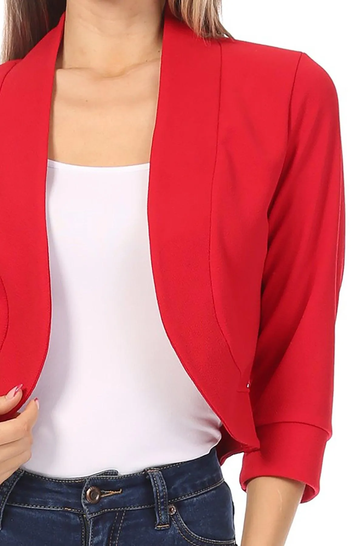 Women's Casual 3/4 Sleeve Bolero Open Front Cardigan