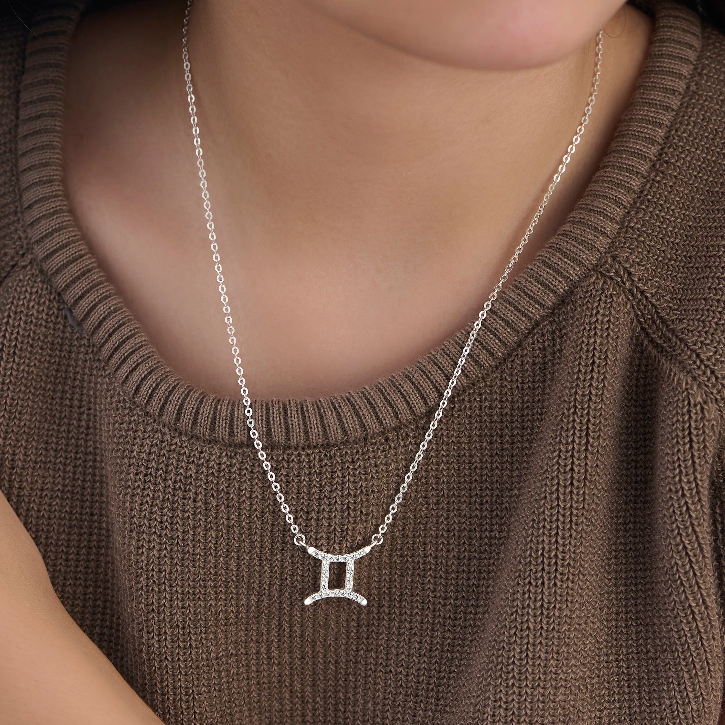 Zodiac Necklace Silver Astrology Constellation Necklace Horoscope Jewels