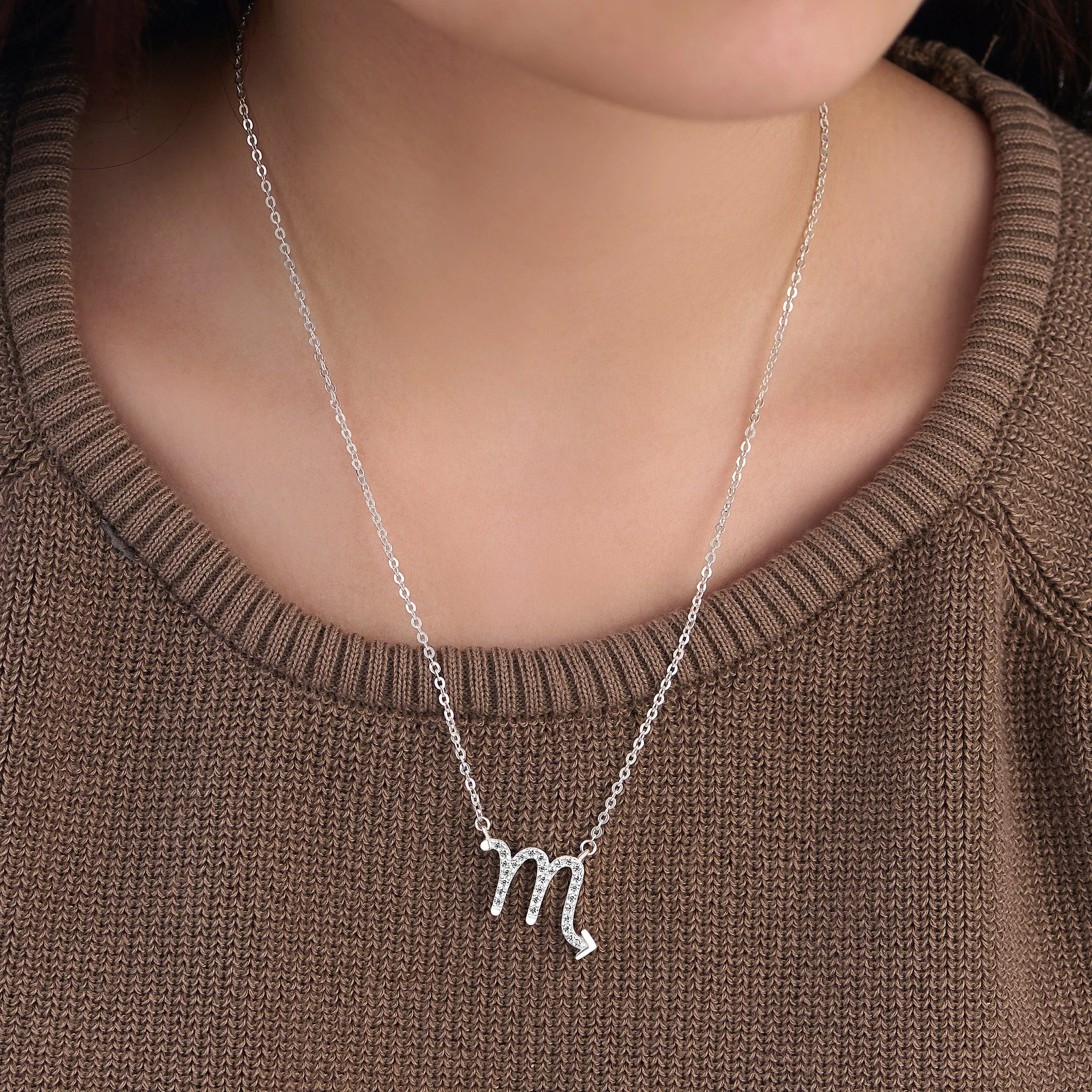 Zodiac Necklace Silver Astrology Constellation Necklace Horoscope Jewels