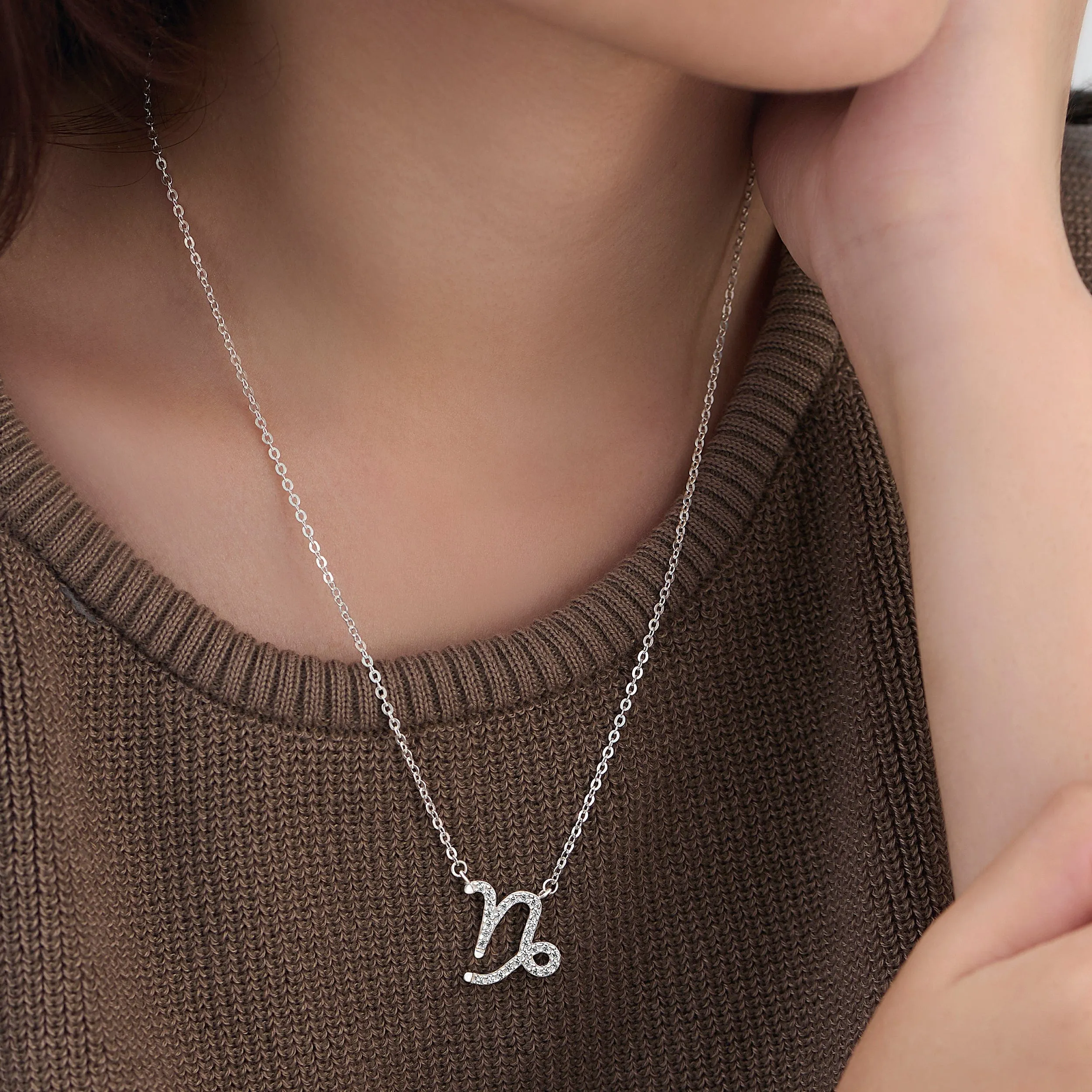 Zodiac Necklace Silver Astrology Constellation Necklace Horoscope Jewels